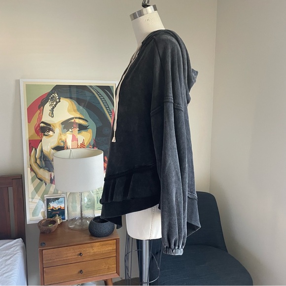 F34 Black Hoodie Sweatshirt Tunic - Picture 6 of 9